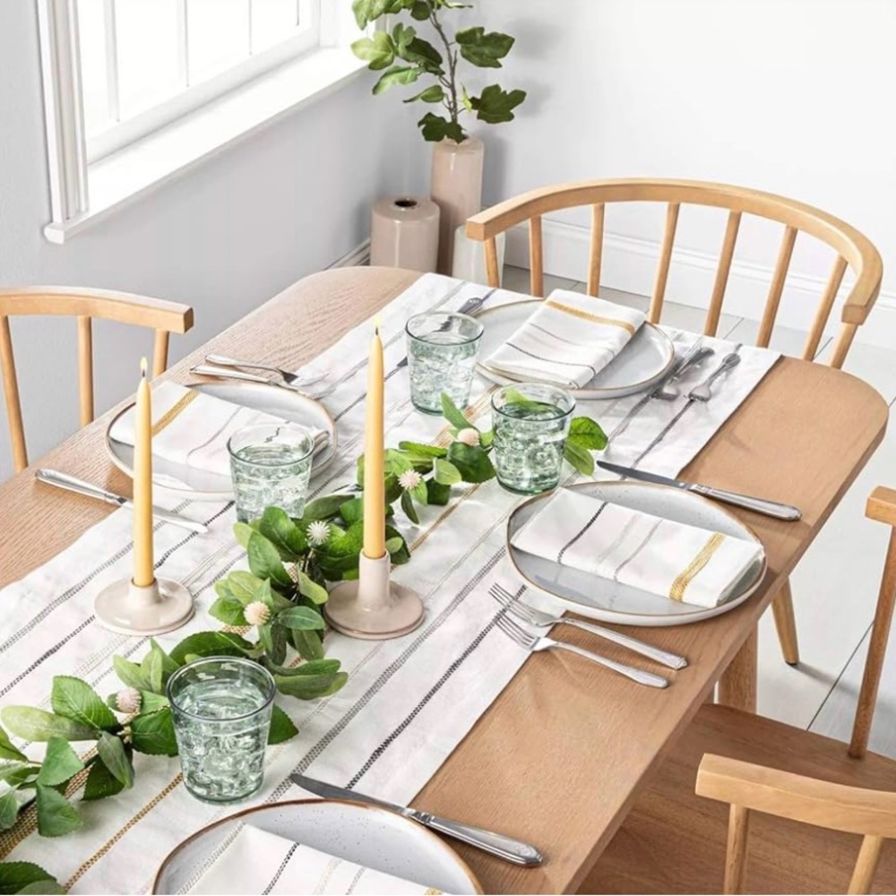 Hearth & Hand with Magnolia White and Gold Table Runner